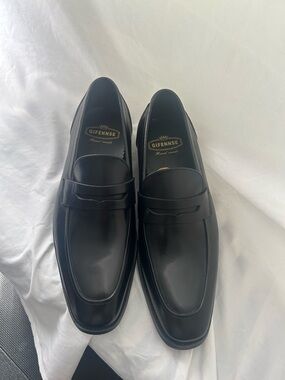 Black Leather Men's Penny Loafers